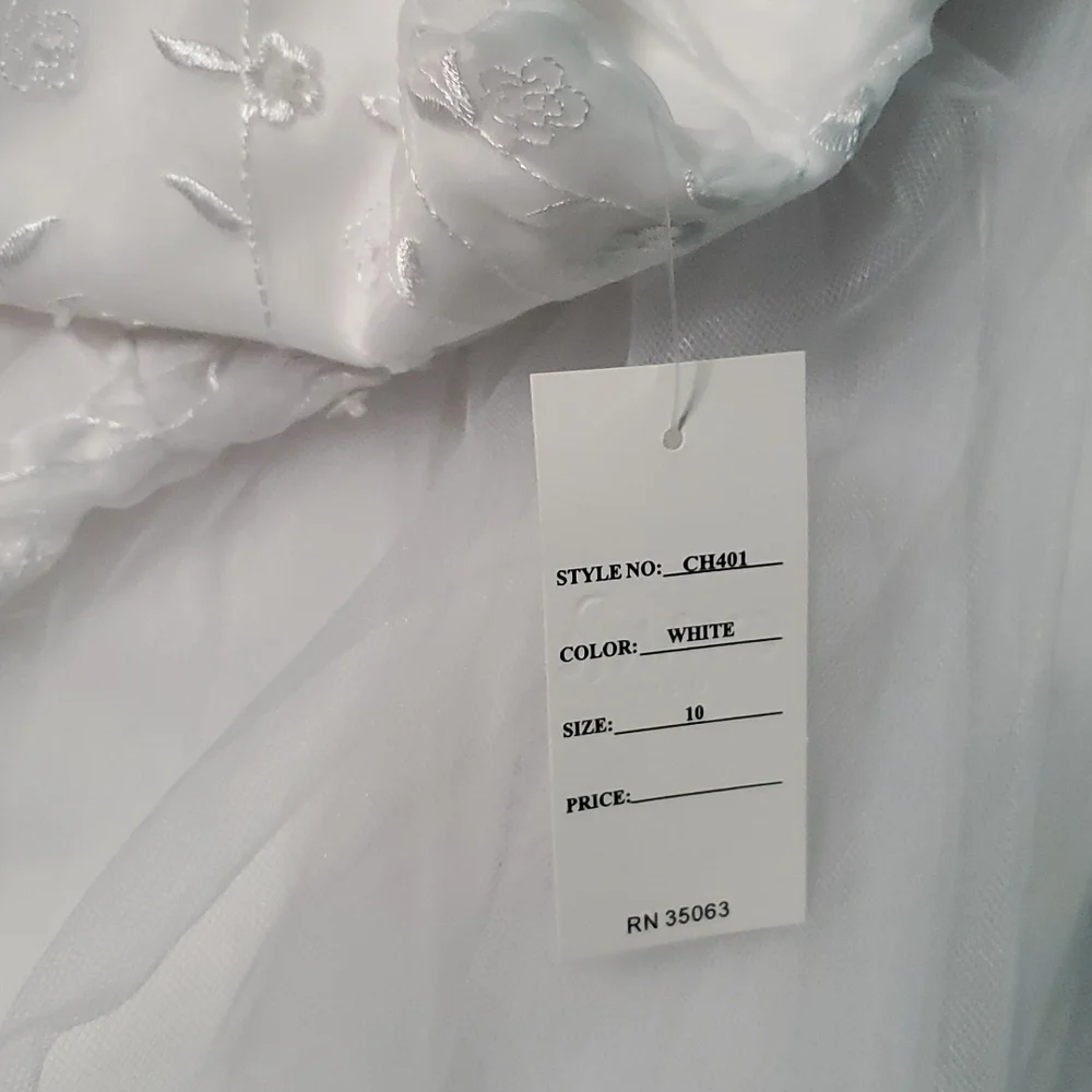 ❤ New  SHANIL white dress flowers embroidered sequins zipper size 2T 8, …